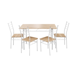BESICO Dining Set Model HJ-D9002-3 Color Beech - White