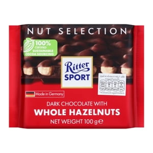 Ritter Sport Hazelnut Plain Chocolate 100g.