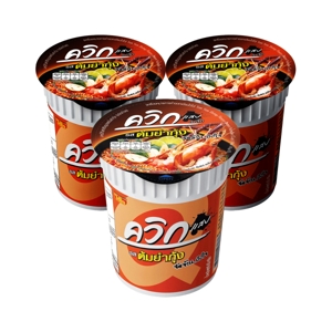 Wai Wai Quick Instant Noodles Tom Yum 60g. Pack 3