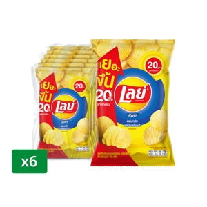 เลย์ ร็อค มันฝรั่งแท้ทอดกรอบแผ่นหยัก รสมันฝรั่งแท้ 48 ก. x 6 ชิ้น