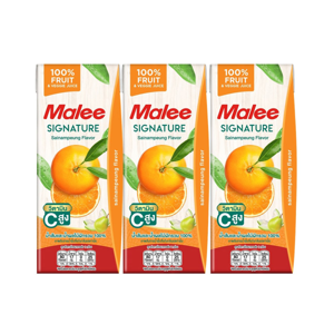 Malee Sainampeung Orange Juice 100percent 200ml. Pack 3