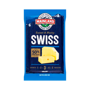 Mainland Swiss Cheese Less Salt 200g.