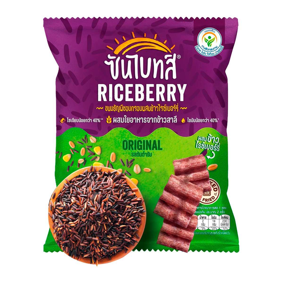 ซันไบทส์ ไรซ์เบอร์รี่ รสต้นตำรับ 50 ก._3