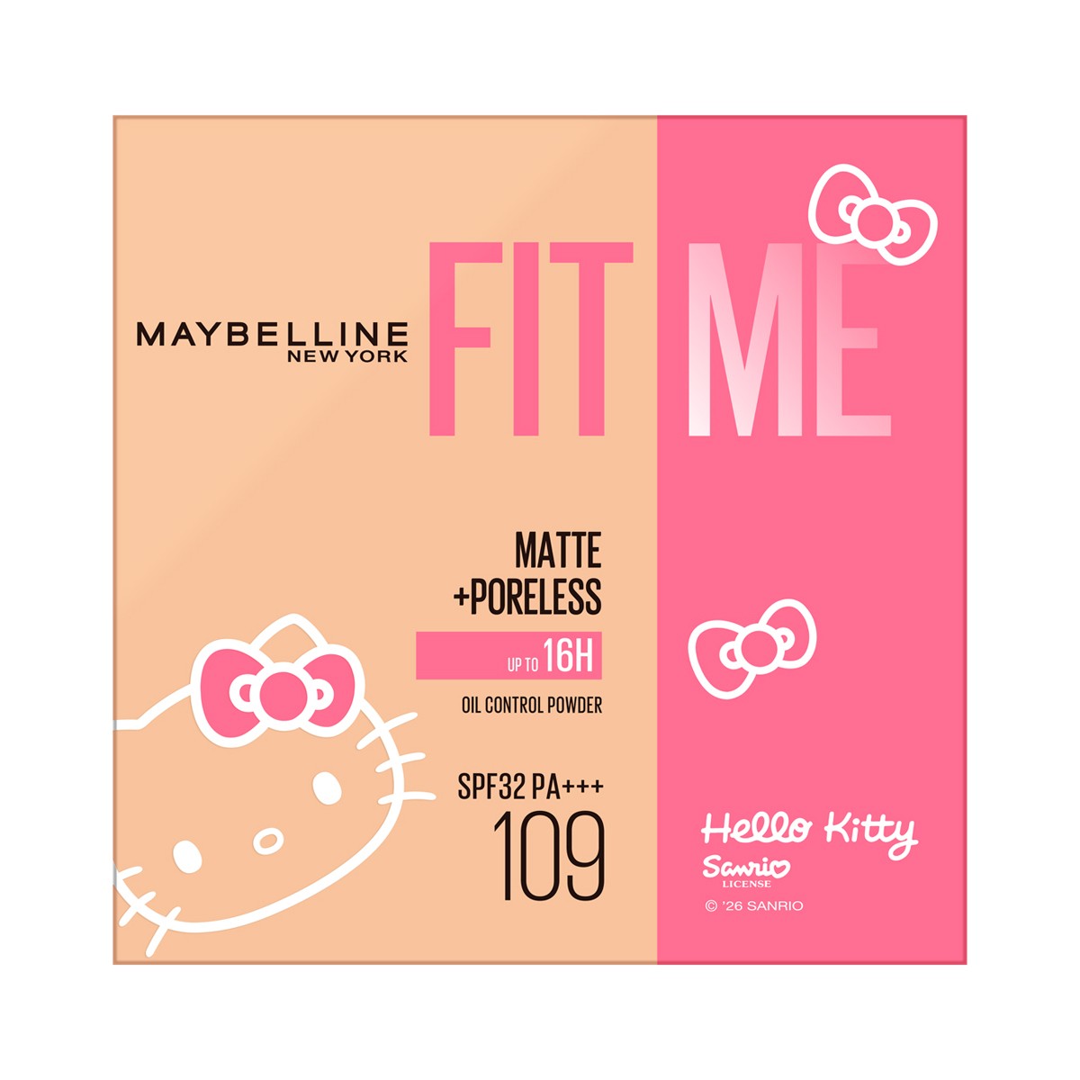 เมย์เบลลีน นิวยอร์ก x เฮลโลคิตตี้ แป้ง ฟิต มี แมท & พอร์เลส 6 ก. สี 109