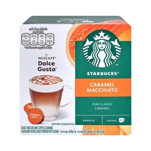 Starbucks Dolce Gusto Roast Ground Coffee Caramal Macchiato 12Capsules 127.8g.