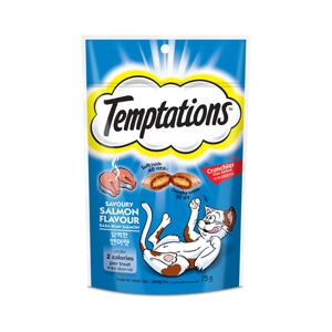 TEMPTATIONS Cat Treats Savory Salmon Flavor 75 g.