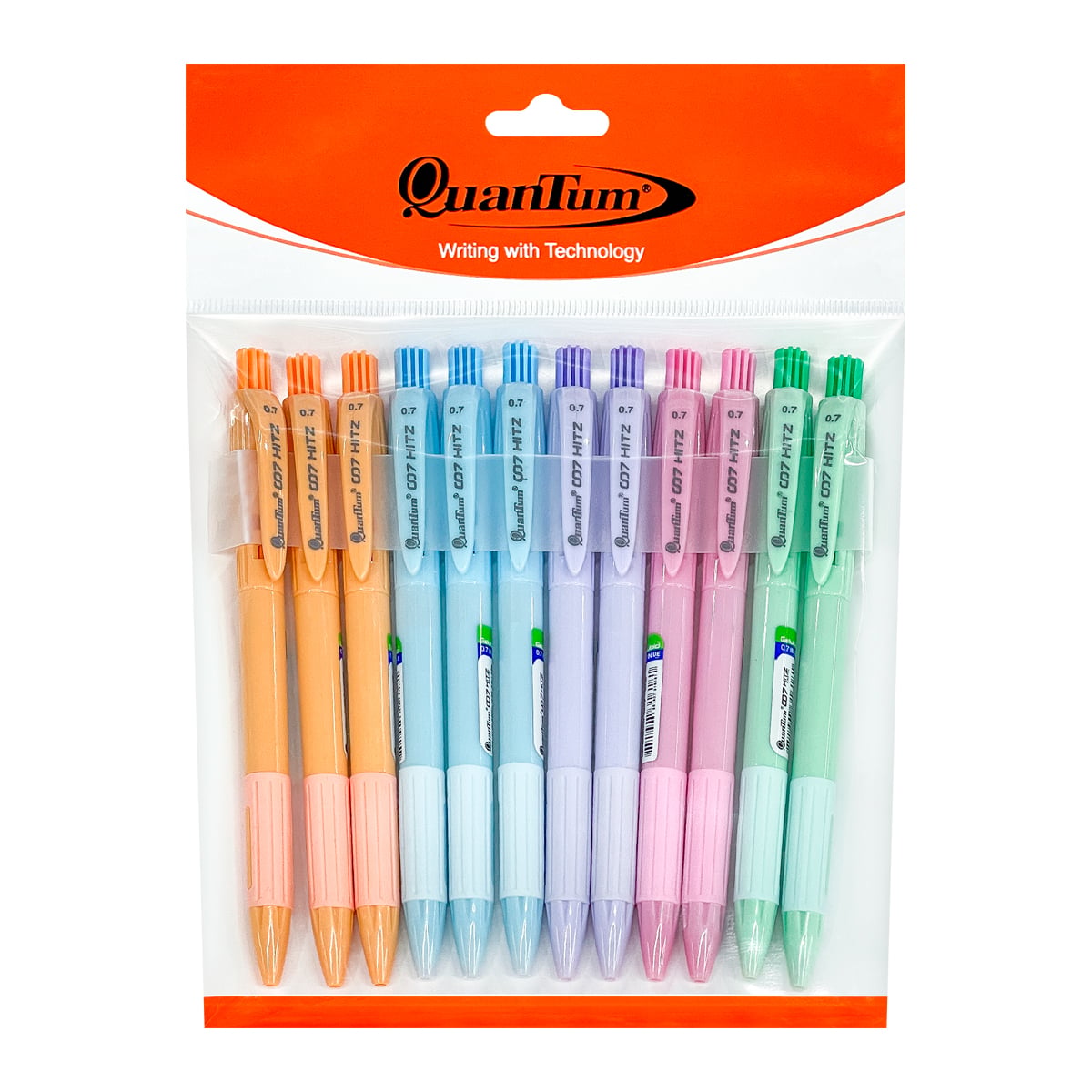 ควอนตั้ม ปากกาลูกลื่น 007 Hitz 0.7 มม. x 12 ด้าม คละสี