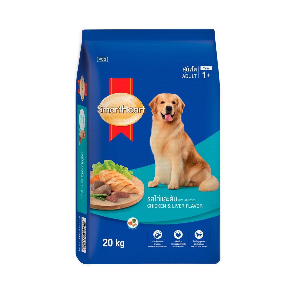 Smart Heart Dog Food For Adult Dog Chicken And Liver Flavoured Size 20 kg.