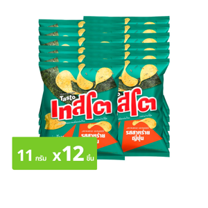 เทสโต มันฝรั่งแท้ทอดกรอบชนิดแผ่นเรียบ รสสาหร่ายญี่ปุ่น 11 ก. แพ็ค 12_thumbnail