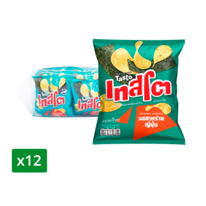 TASTO Potato Chips Japanese Seaweed Flavor 11 g. Pack 12
