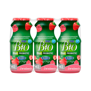DUTCHIE Bio Lactose Free Drinking Yoghurt with Probiotics Strawberry and Raspberry Flavoured 150 ml. x 3 Bottles