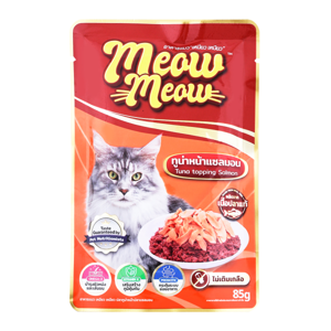 Meow Meow Cat Wet Food Tuna Topping Salmon 85g.
