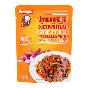 Pumpui Stir Fried Mackerels With Red Curry 85g.