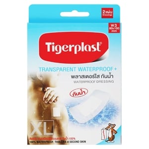 ไทเกอร์พลาส พลาสเตอร์ปิดแผล ชนิดฟิล์มใส กันน้ำ W3 x 2 ชิ้น_thumbnail_1