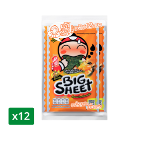 TAOKAENOI Big Sheet Crispy Seaweed TOM YUM KUNG Flavor 3.2 g. x 12 units