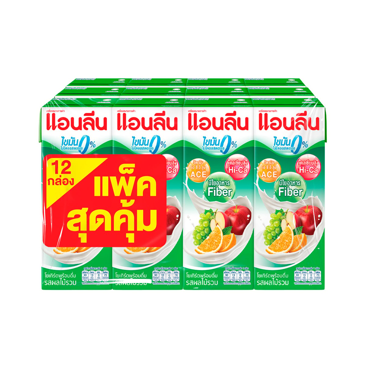 แอนลีน นมเปรี้ยวยูเอชที รสผลไม้รวม 180 มล. x 12 ชิ้น_1