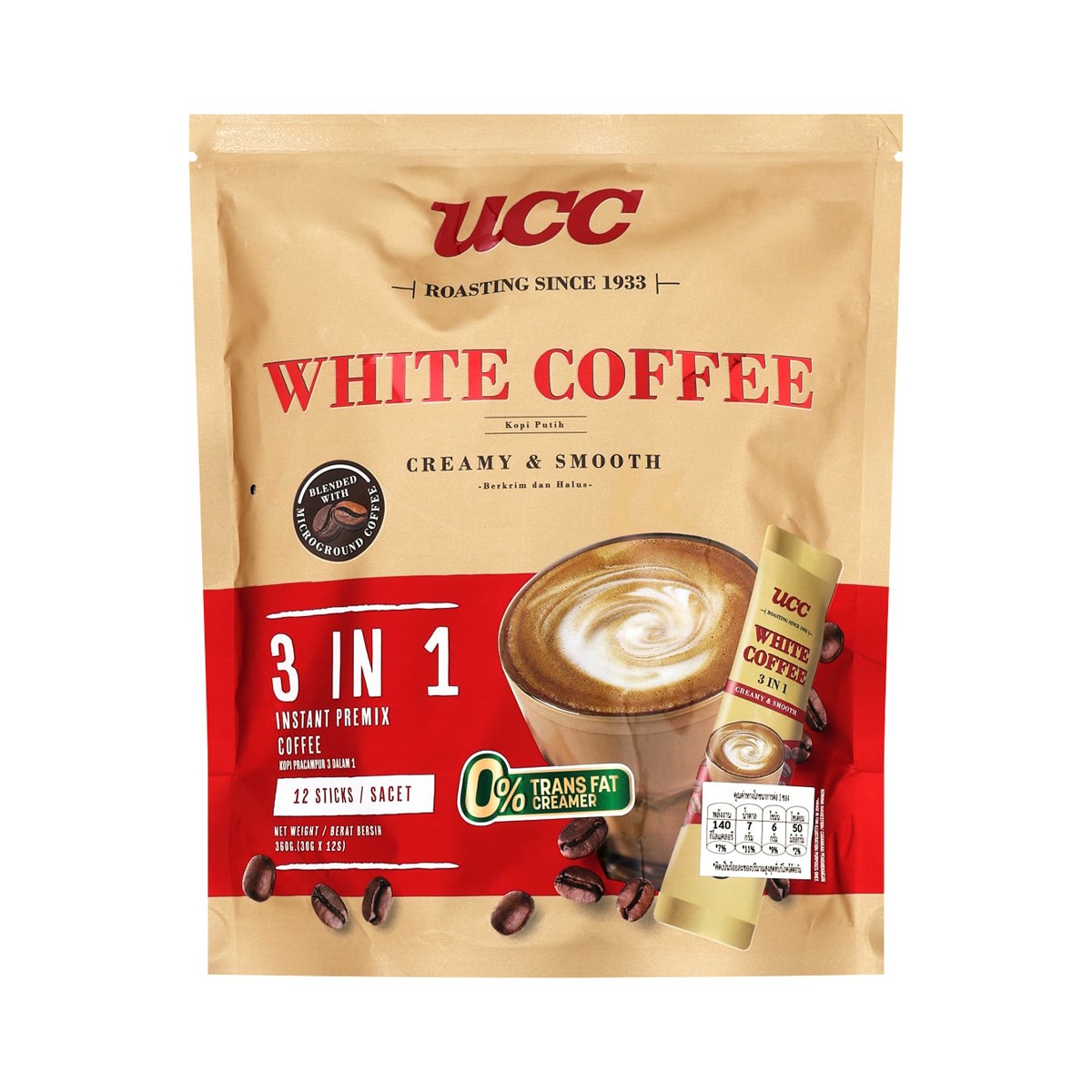 ยูซีซี ไวท์คอฟฟี่ ทรีอินวัน กาแฟปรุงสำเร็จชนิดผง 30 ก. x 12 ซอง_1