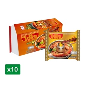 ไวไว บะหมี่กึ่งสำเร็จรูป รสต้มยำกุ้งน้ำข้น 60 ก. x 10 ชิ้น