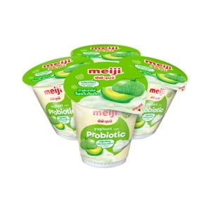 Meiji Melon Flavoured Yoghurt with Nata De Coco 135g. Pack 4