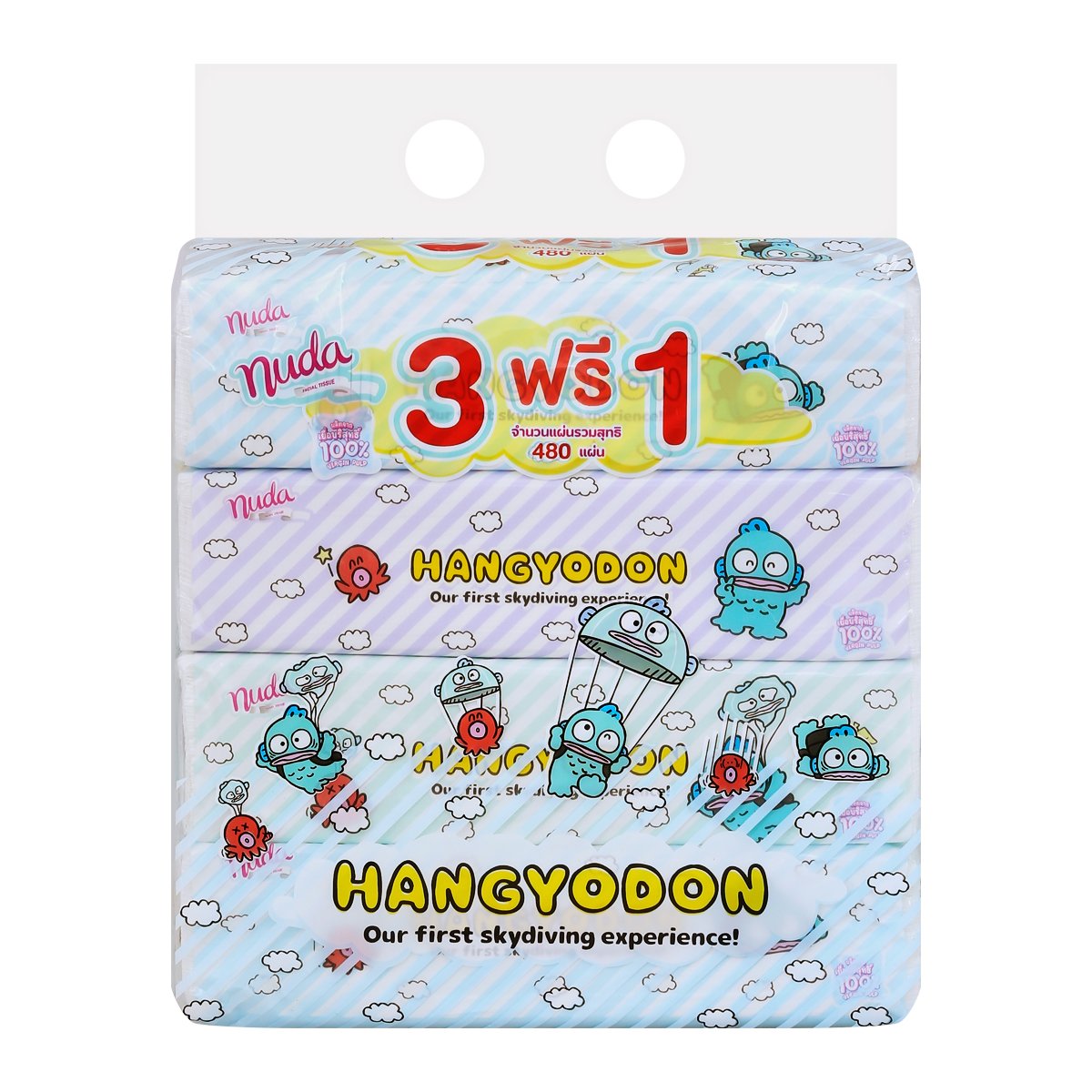นุดา ซอฟท์แพ็ค กระดาษเช็ดหน้า 120 แผ่น แพ็ค 3+1_2