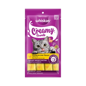 WHISKAS Creamy Treats Chicken & Liver Flavors 12 g. x 4 pcs.