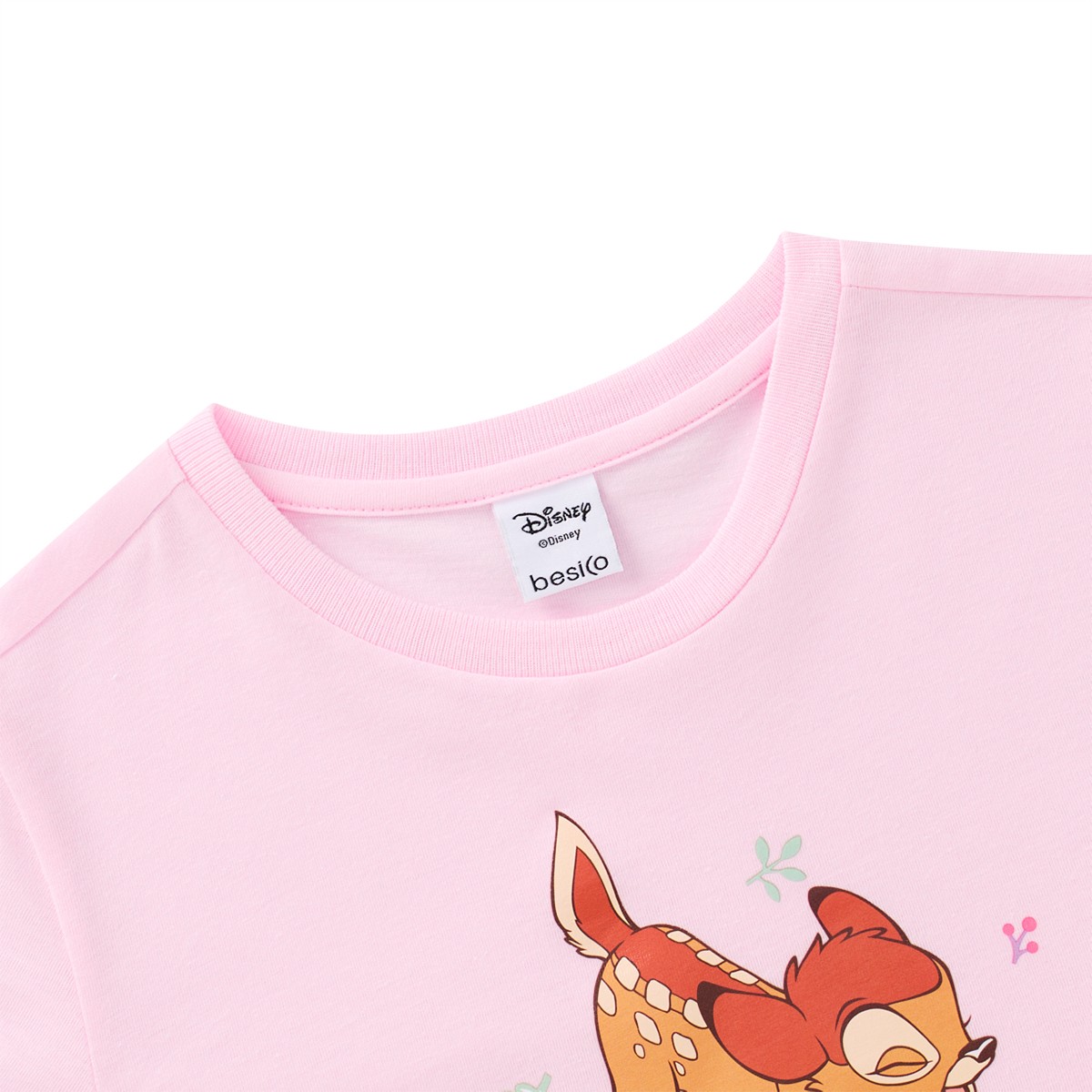 เบสิโค x ดิสนีย์ เสื้อยืดพิมพ์ลายแบมบี้ สำหรับเด็กหญิง รุ่น BMTN2507LG003 สีชมพู_2