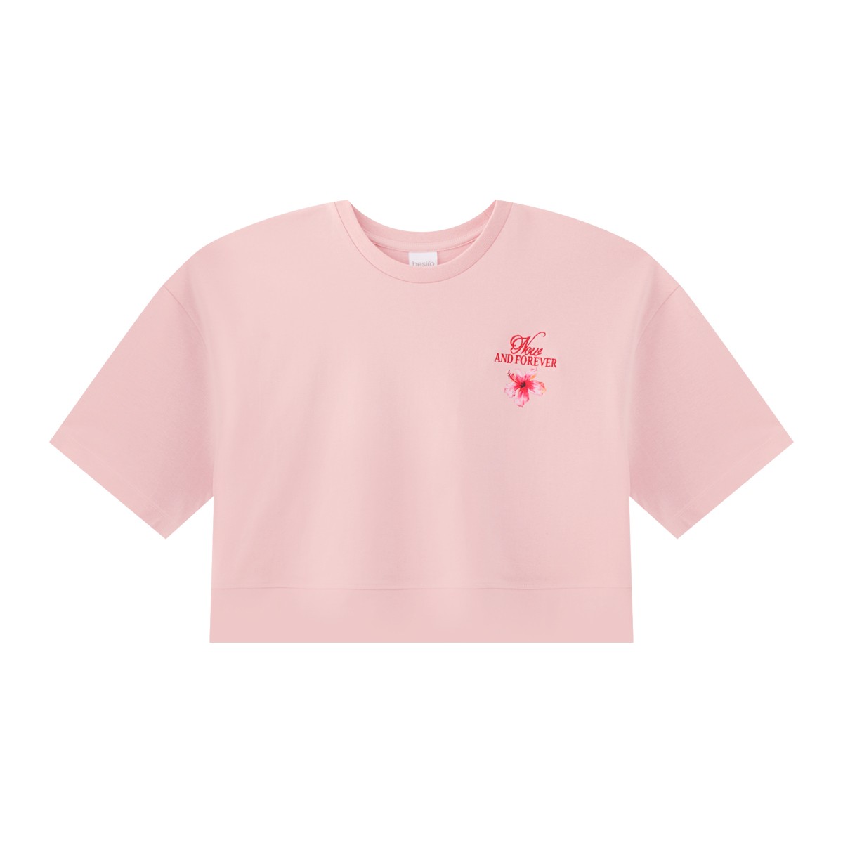 เบสิโค เสื้อยืดตัวสั้น สำหรับผู้หญิง รุ่น FASL25Q2LC017 สีชมพู