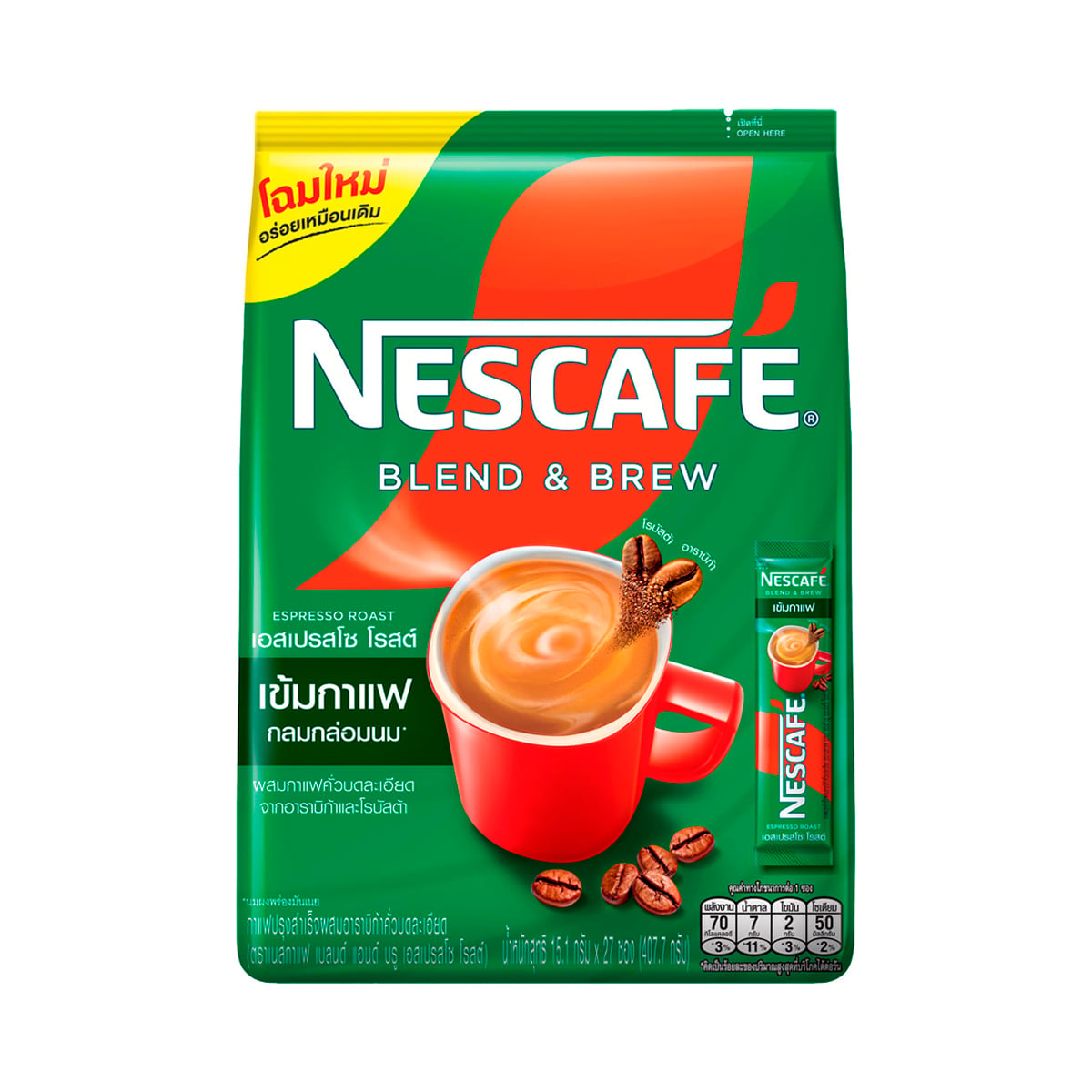 เนสกาแฟ เบลนด์ แอนด์ บรู เอสเปรสโซ โรสต์ กาแฟปรุงสำเร็จ 15.1 ก. แพ็ค 27