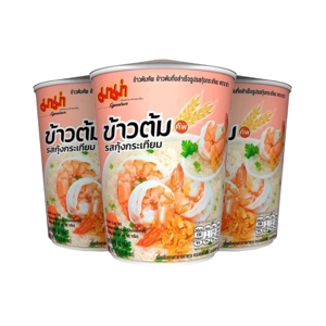 มาม่า ข้าวต้มคัพ ข้าวต้มกึ่งสำเร็จรูป รสกุ้งกระเทียม 40 ก. แพ็ค 3