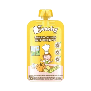 Peachy Supplementary Food for Infants and Children, 6 Months to 3 Years Pumpkin Corn Milk And Potato Puree Formula 110 g.