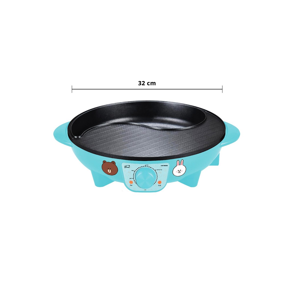มายโฮม x ไลน์เฟรนด์ เตาปิ้งย่างบาร์บีคิว รุ่น BQ-3012 สีฟ้า_4