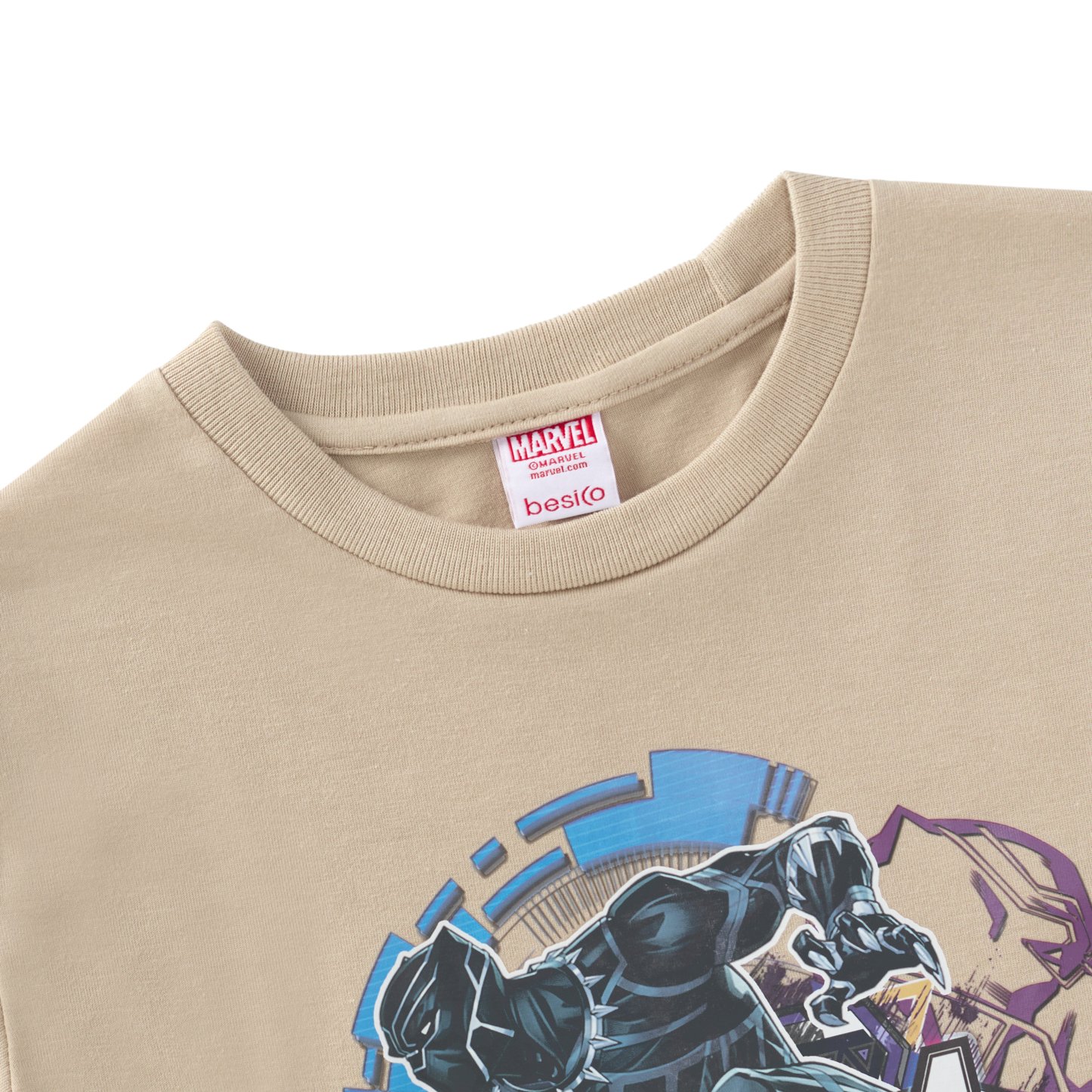 มาร์เวล x เบสิโค เสื้อยืดพิมพ์ลายแบล็คแพนเธอร์ สำหรับเด็กชาย รุ่น BMTN2411LB004 สีเบจ_2