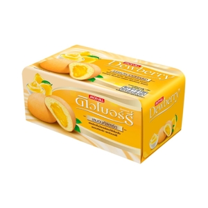 DEWBERRY Puff Cake Butter Flavored with Lemon Custard Flavored Cream 15 g. Pack 6