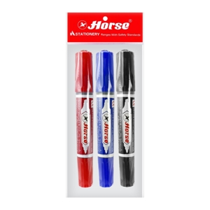HORSE Chemical Pen 2 Head Pack 3 Assorted Colors