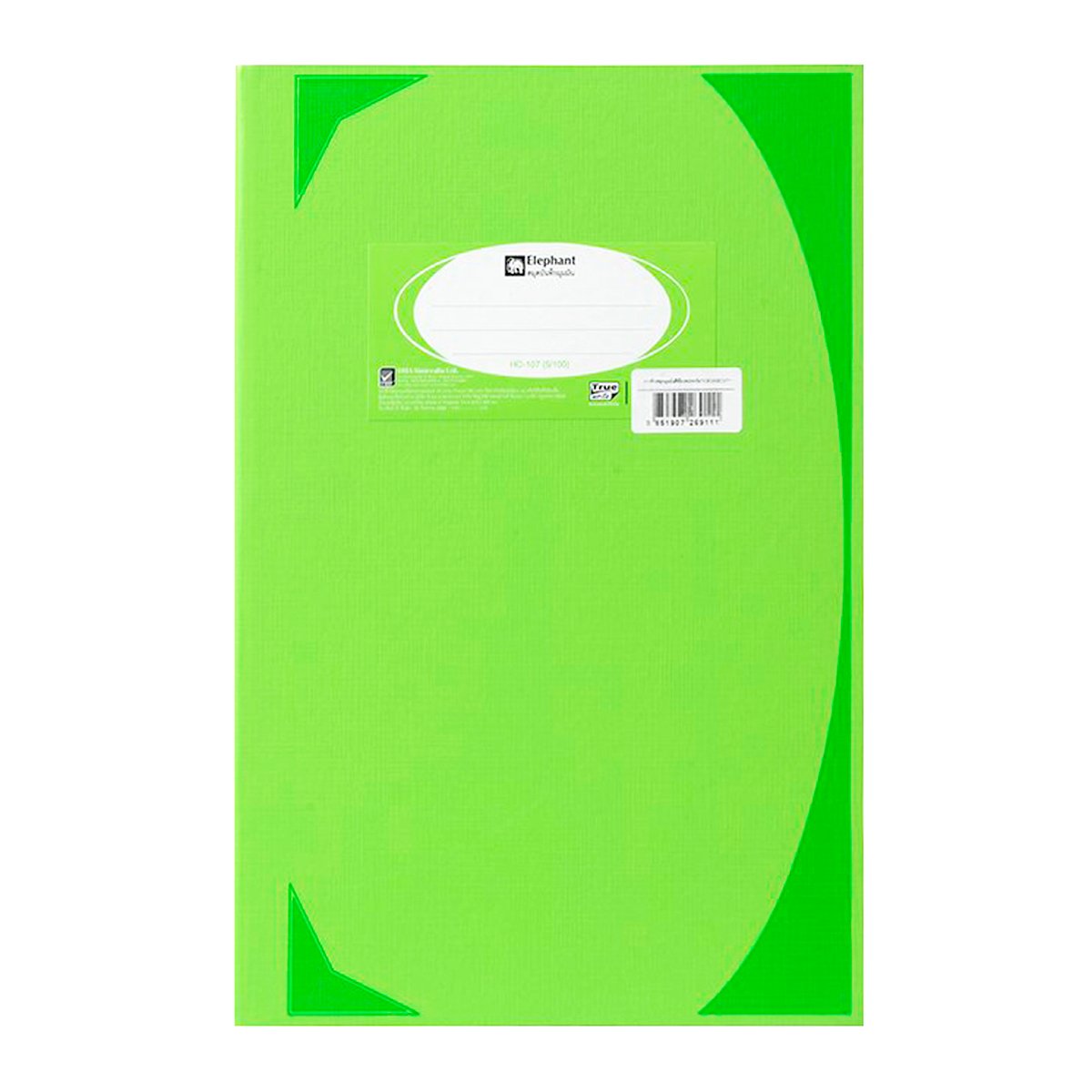 ตราช้าง สมุดบันทึกมุมมัน สีเขียวสเปกตรัม รุ่น HC107