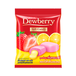 ดิวเบอร์รี่ ลูกอมเคี้ยวนุ่ม กลิ่นสตรอเบอร์รี่สอดไส้เลมอน 130 ก.