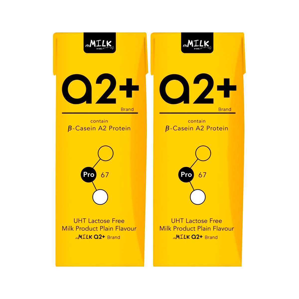 เอ็มมิลค์ เอทู พลัส นมยูเอชที ปราศจากน้ำตาลแลคโตส รสจืด 180 มล. x 2 ชิ้น