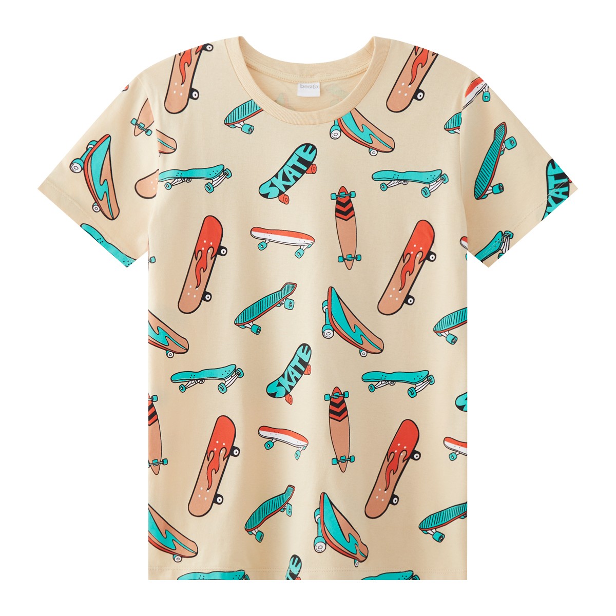 เบสิโค เสื้อยืดเด็กชาย รุ่น BKAS2408PB008 สีเบจ