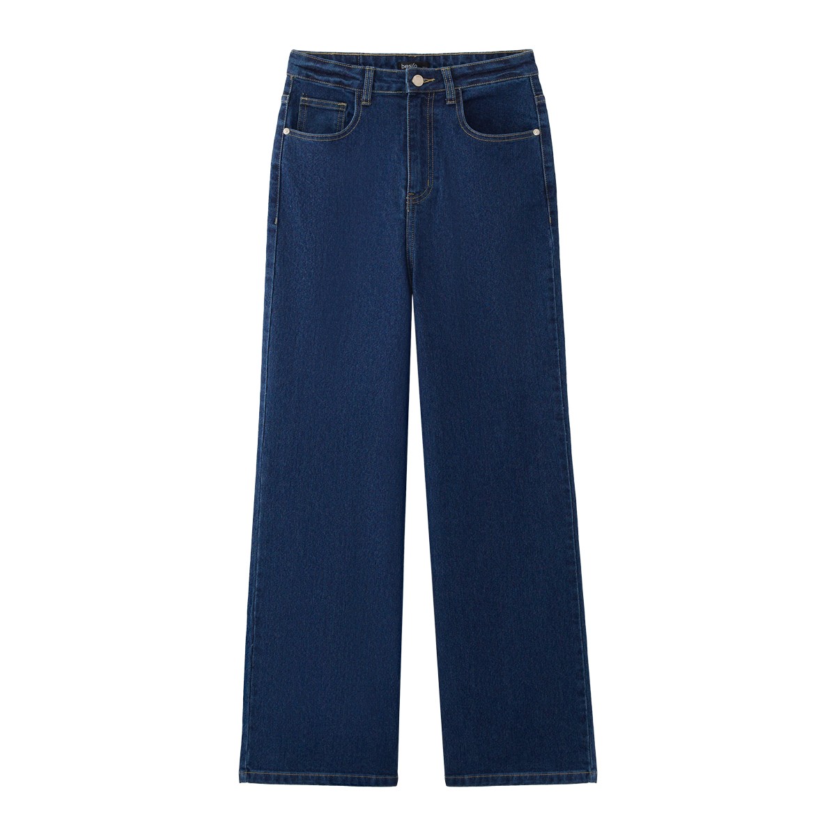เบสิโค กางเกงยีนส์ทรง Wide Leg สำหรับผู้หญิง รุ่น FVKI24Q3LC001 สียีนส์ฟอกเข้ม