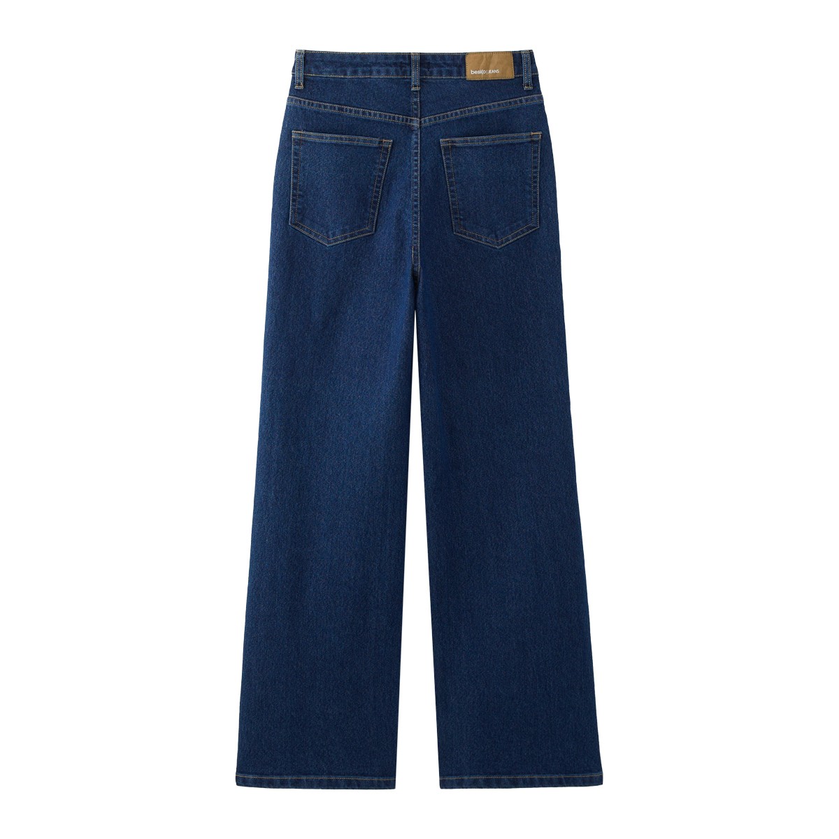 เบสิโค กางเกงยีนส์ทรง Wide Leg สำหรับผู้หญิง รุ่น FVKI24Q3LC001 สียีนส์ฟอกเข้ม_1