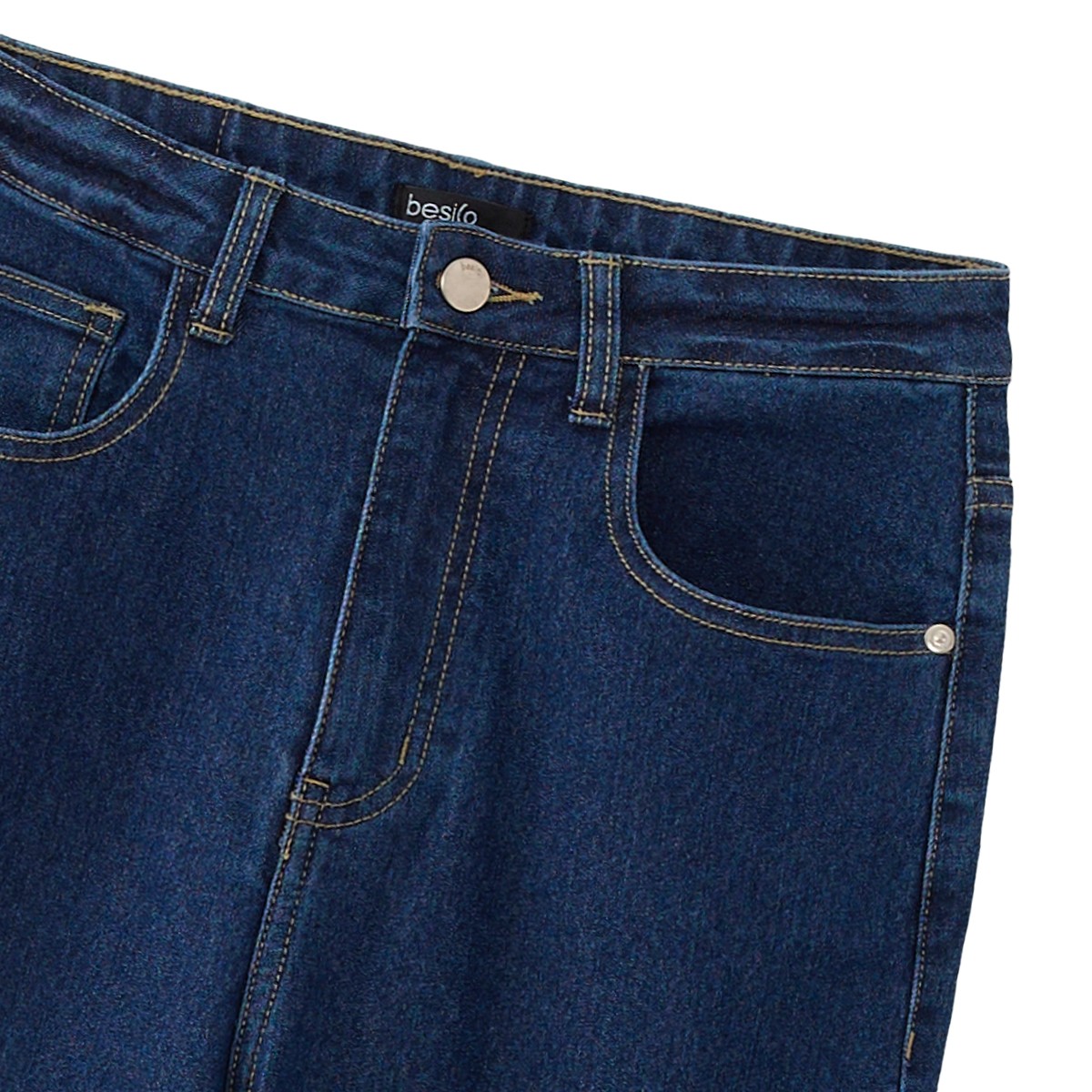เบสิโค กางเกงยีนส์ทรง Wide Leg สำหรับผู้หญิง รุ่น FVKI24Q3LC001 สียีนส์ฟอกเข้ม_2