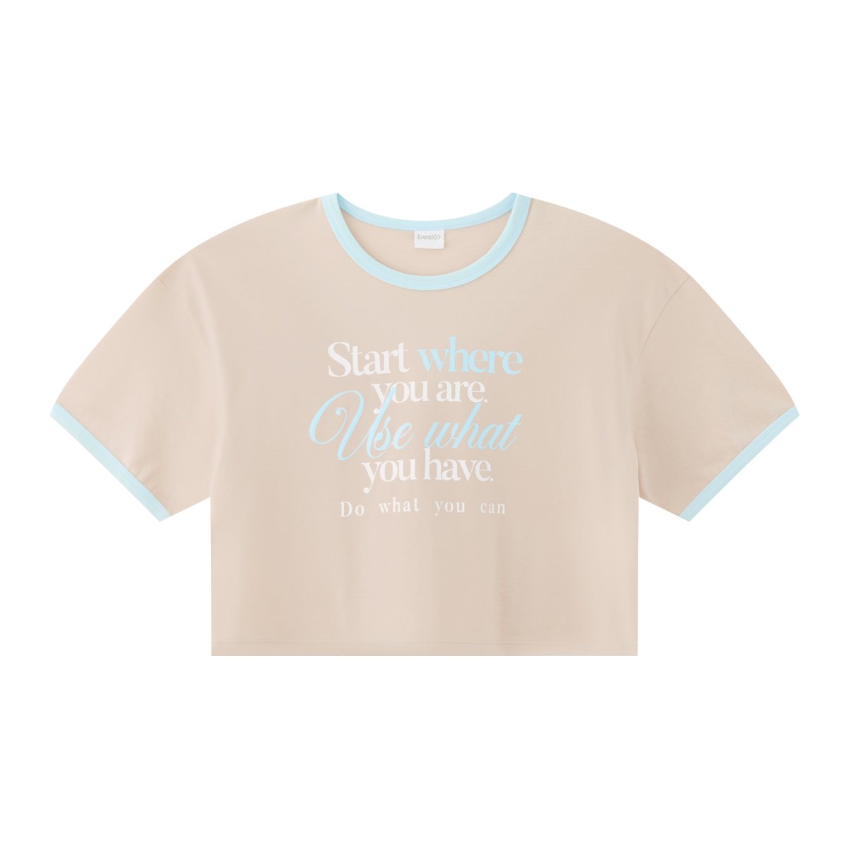 เบสิโค เสื้อยืดตัวสั้น สำหรับผู้หญิง รุ่น FASL25Q2LC009 สีน้ำตาล