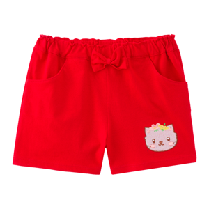 เบสิโค กางเกงขาสั้น สำหรับเด็กผู้หญิง รุ่น BKAS2510TG09 สีแดง_thumbnail
