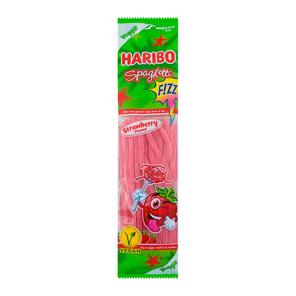 ฮาริโบ้ สปาเก็ตตี้ ฟิส รสสตอรว์เบอร์รี่ 200 ก.
