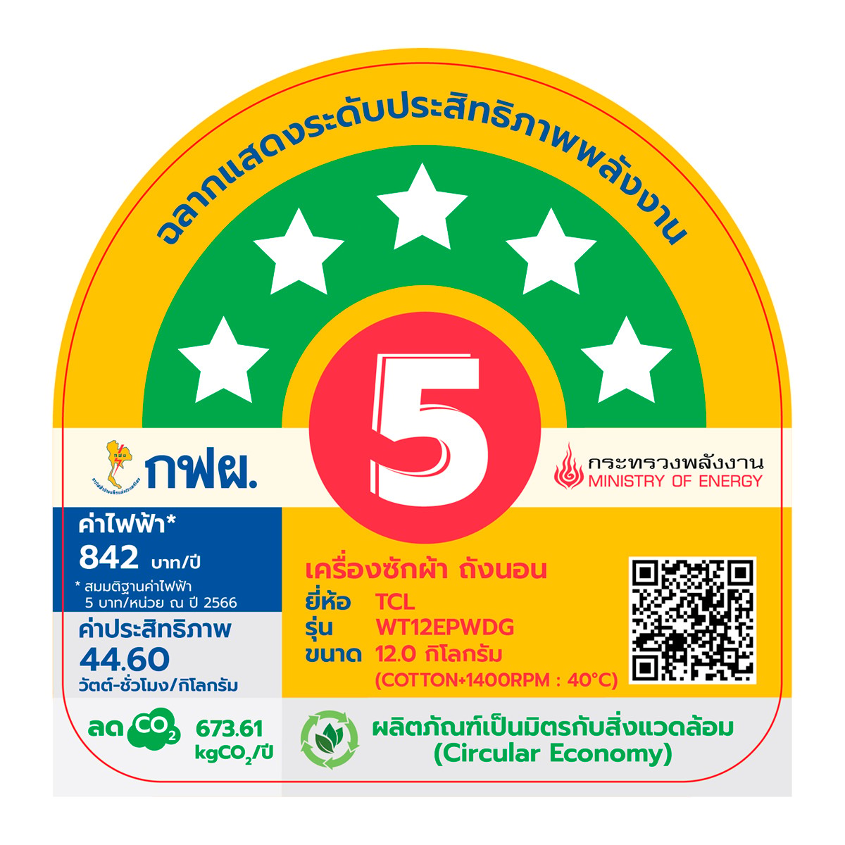 ทีซีแอล เครื่องซักอบผ้าฝาหน้า รุ่น WT12EPWDG ขนาด 12/8 กก. สีขาว_3