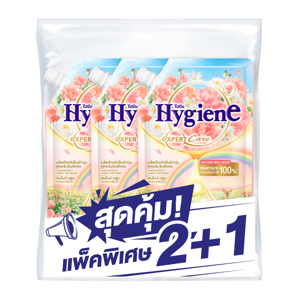 ไฮยีน น้ำยาปรับผ้านุ่ม สูตรเข้มข้นพิเศษ กลิ่นเรนโบว์ บลูมพีช 470 มล. x 3 ชิ้น
