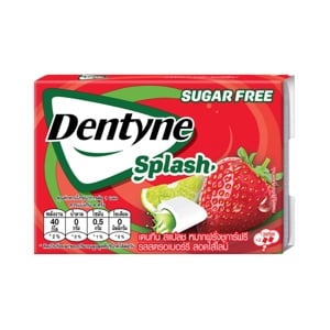 DENTYNE Splash Sugar-Free Gum Strawberry Flavor with Lime Flavored Filling 8 tabs 15.2 g.