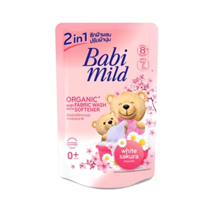 BABI MILD White Sakura Baby Fabric Wash with Softener Refill 530 ml.