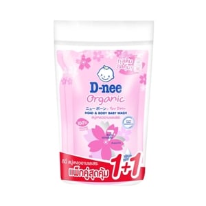 D Nee Sakura For New Born Head and Body Baby Wash 350ml.Pack2 Refill