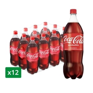 โค้ก น้ำอัดลม รสออริจินัล สูตรน้ำตาลน้อยกว่า 1.5 ล. x 12 ชิ้น